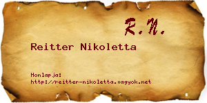 Reitter Nikoletta névjegykártya